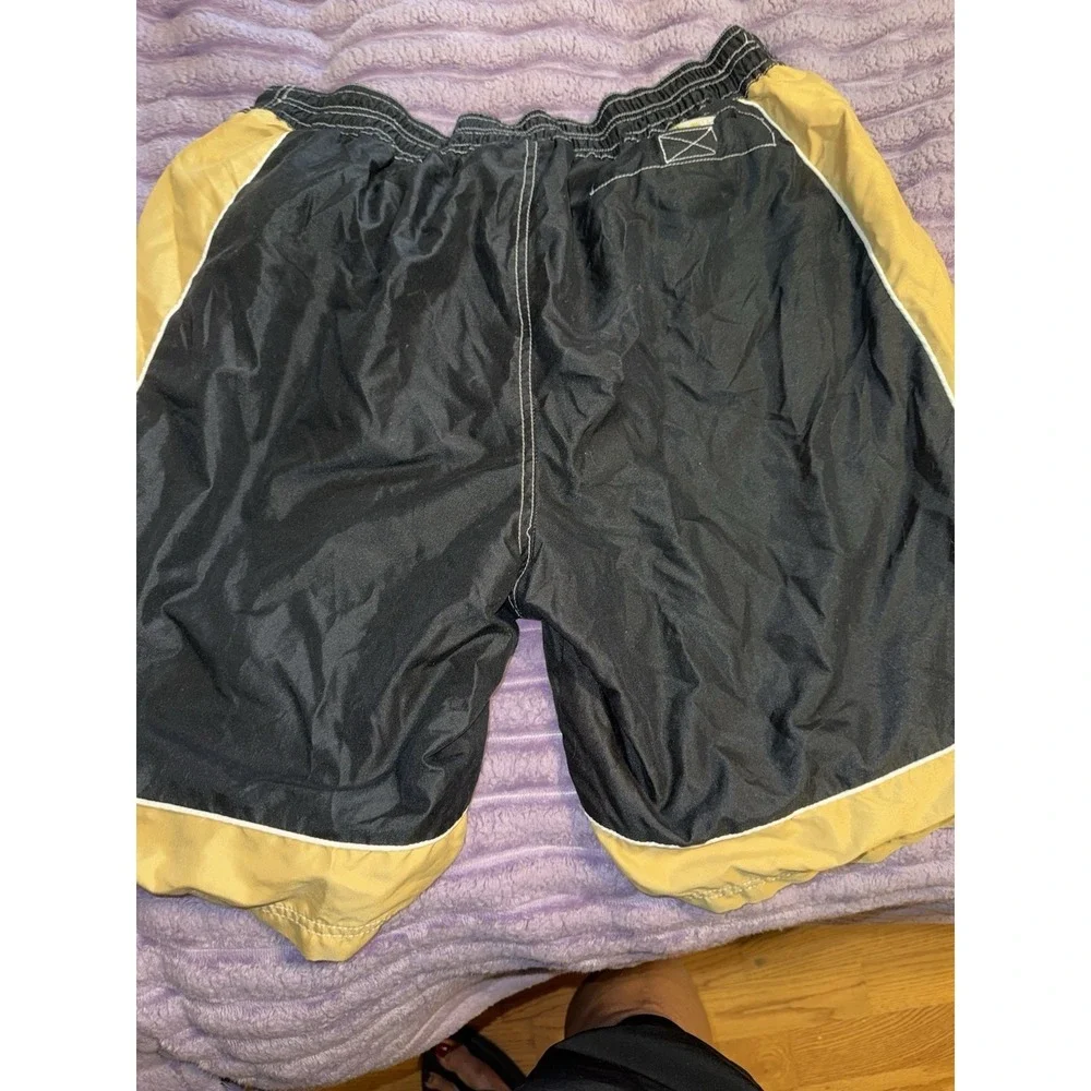 NFL Team Apparel New Orleans Saints Black/Gold Mesh Lined Swim Trunks L